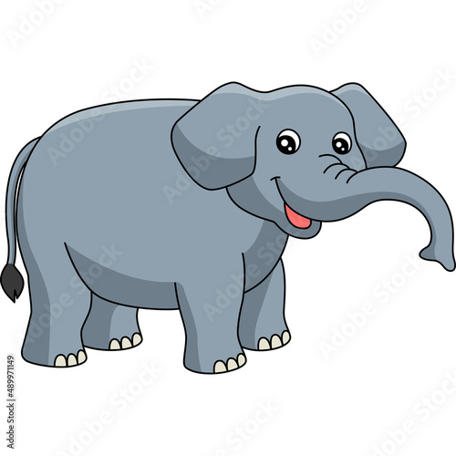 Elephant Cartoon Colored Clipart Illustration
