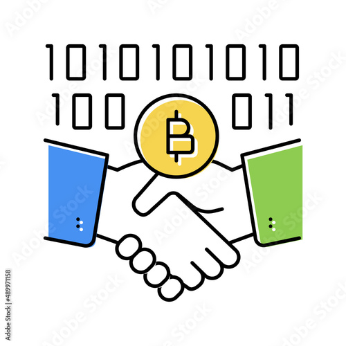 investing ico color icon vector illustration