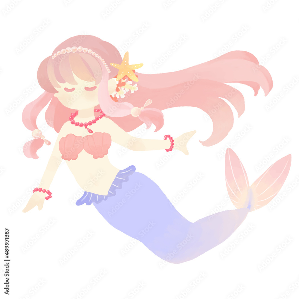 メルヘンな人魚姫のイラスト 2 Stock Illustration Adobe Stock
