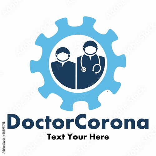 Doctor corona vector logo template. This design use nurse and covid symbol. Suitable for medical business.