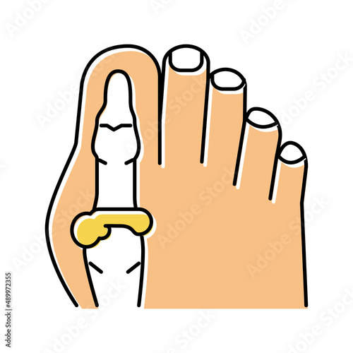 foot big toe bone gout color icon vector illustration