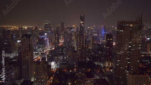Wallpaper Mural Aerial View of Illuminated Bangkok Skyline At Night - static Torontodigital.ca