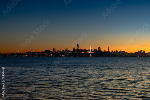 Night view of San Francisco Bay and the city skyline © TakakoPhillips