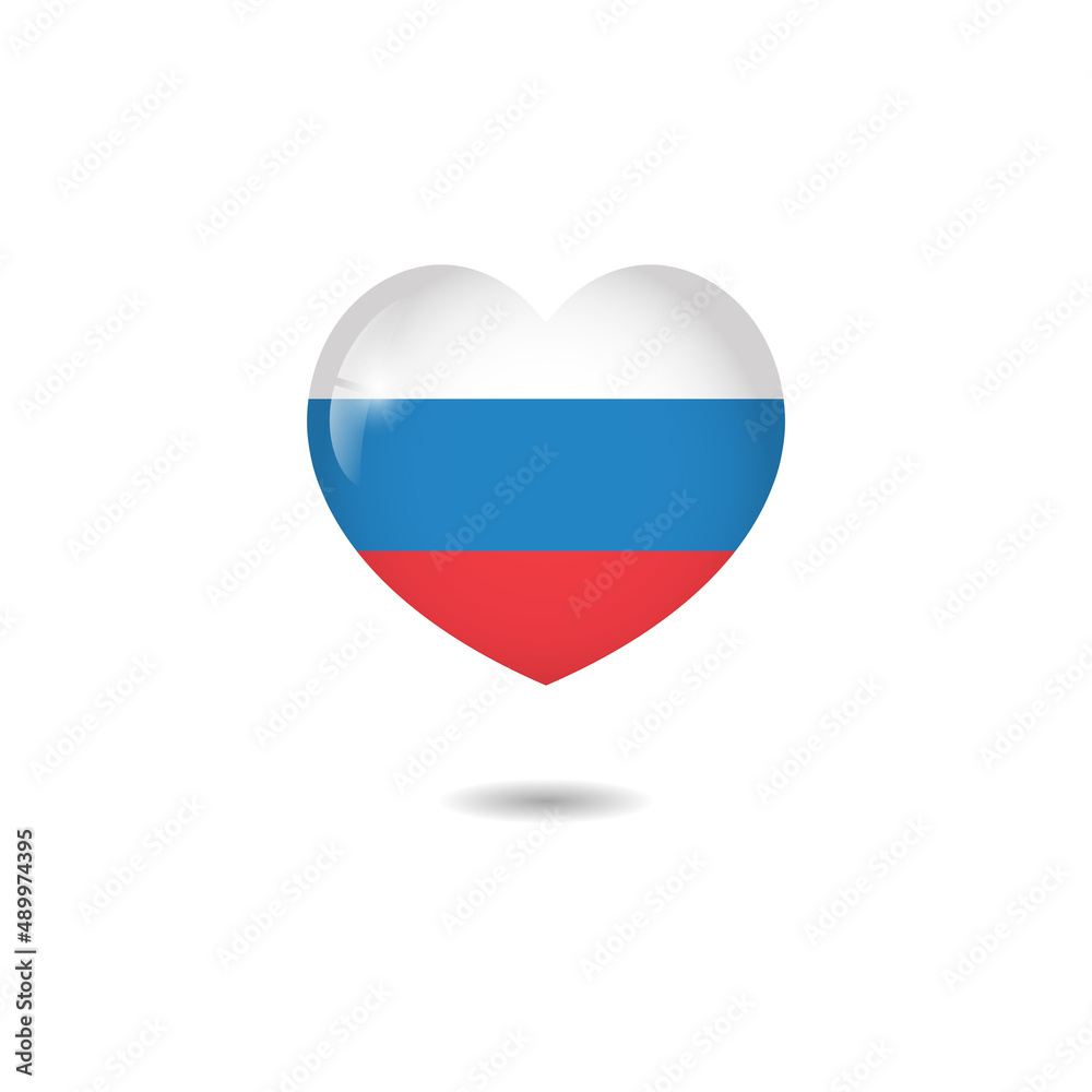 Heart Flag of russia template design Heart Flag of russia template design