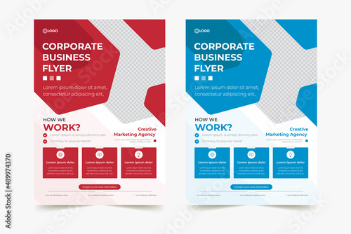 Business Flyer Corporate Flyer Template Geometric shape Flyer Circle Abstract Colorful concepts (ID: 489974370)
