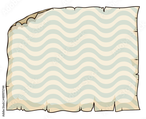 Old scroll page template with wave pattern, Vector illustration