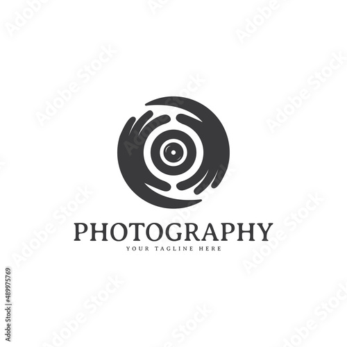 Turning hand to focus camera, logo design for photo studio, photography etc