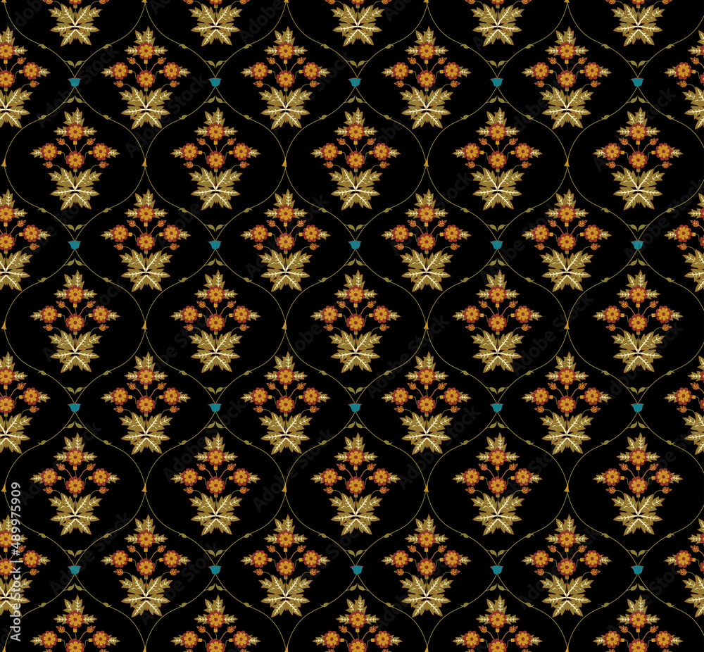 seamless Indian mughal flower motif seamless Indian mughal flower motif