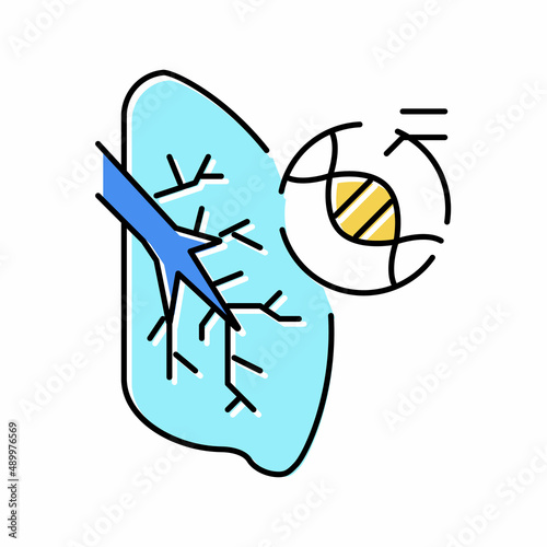 cystic fibrosis respiratory disease color icon vector illustration