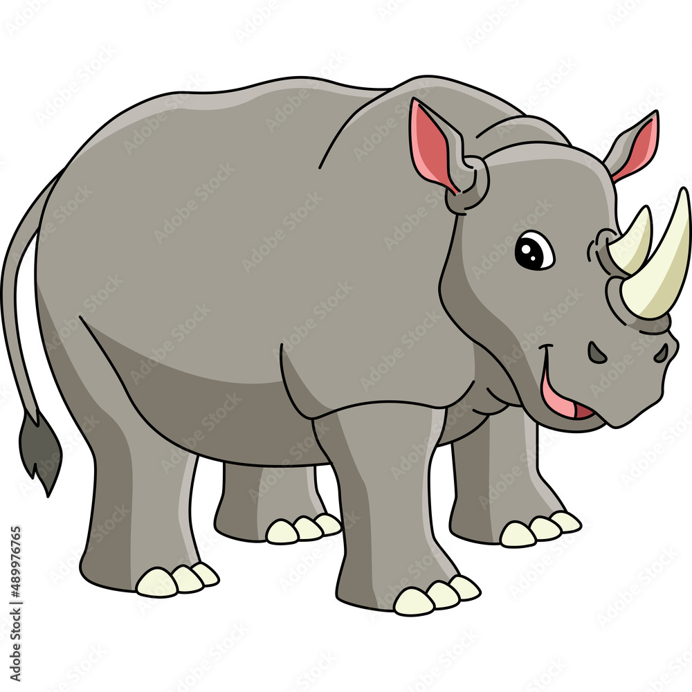 Rhino Cartoon Colored Clipart Illustration Rhino Cartoon Colored Clipart Illustration