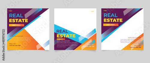 Real Estate Social Media Post Template, Editable Banner Template With Dream Home Post Social 