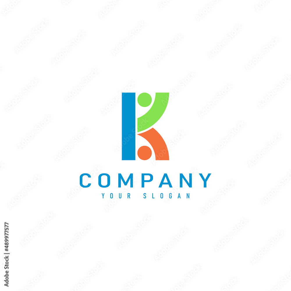 Letter K Friendship, Teamwork, People Connectivity logo Design Inspiration Letter K Friendship, Teamwork, People Connectivity logo Design Inspiration