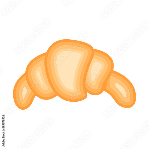 food bread croissant cartoon vector illustration isolated object