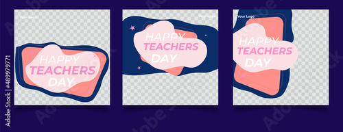 Flat teachers' day instagram posts collection