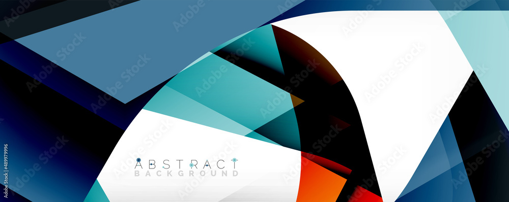 Geometric abstract background - multicolored abstract shapes on white. Vector Illustration For Wallpaper, Banner, Background, Landing Page Geometric abstract background - multicolored abstract shapes on white. Vector Illustration For Wallpaper, Banner, Background, Landing Page