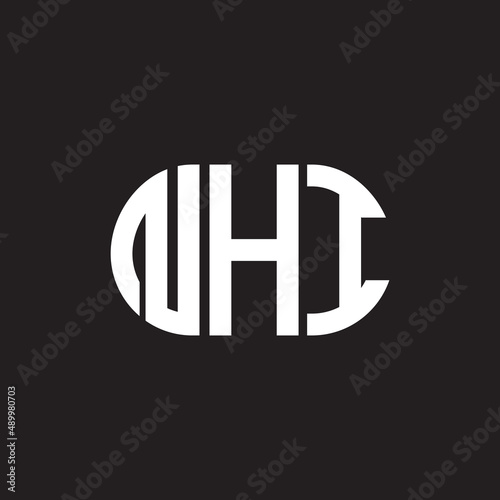 NHI letter logo design on black background. NHI creative initials letter logo concept. NHI letter design. photo