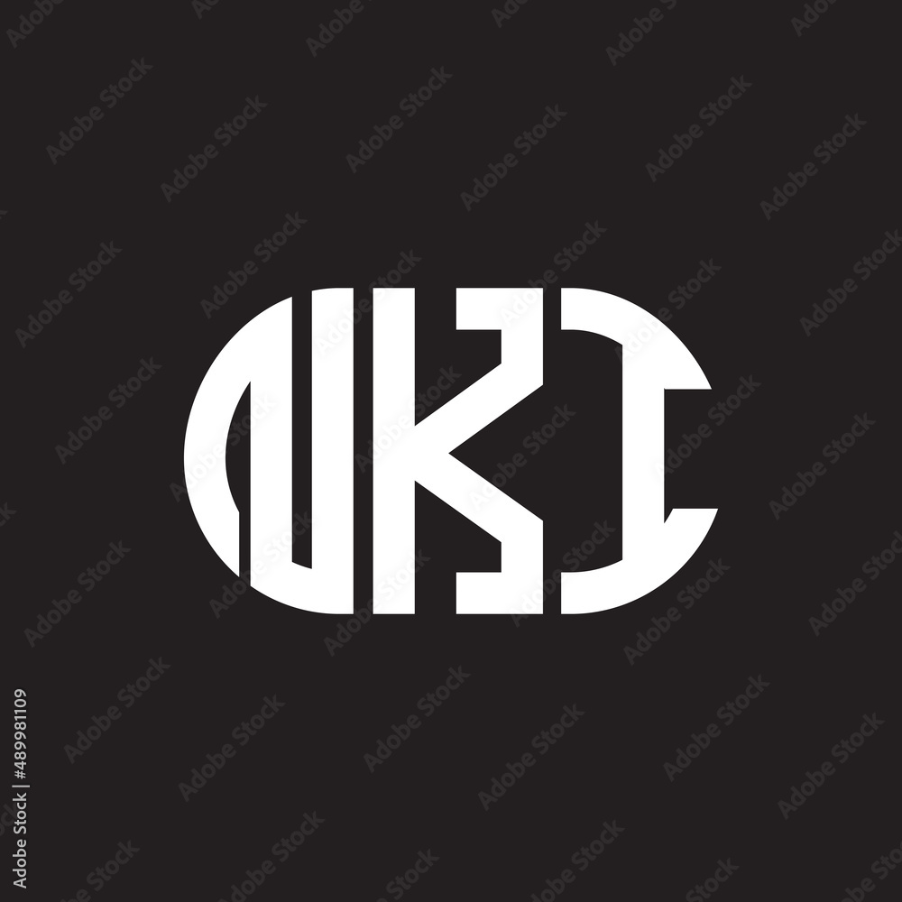 NKI letter logo design on black background. NKI creative initials letter logo concept. NKI letter design. NKI letter logo design on black background. NKI creative initials letter logo concept. NKI letter design.