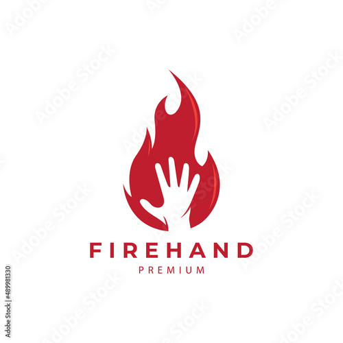 hand and fire logo power vector icon symbol illustration design