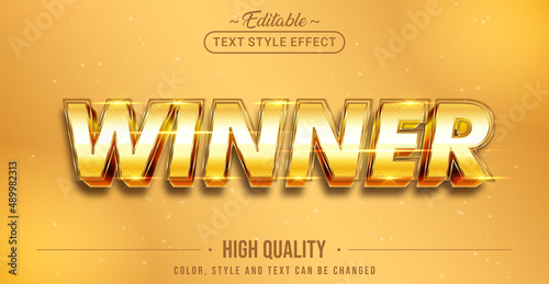 Editable text style effect - Winner text style theme.