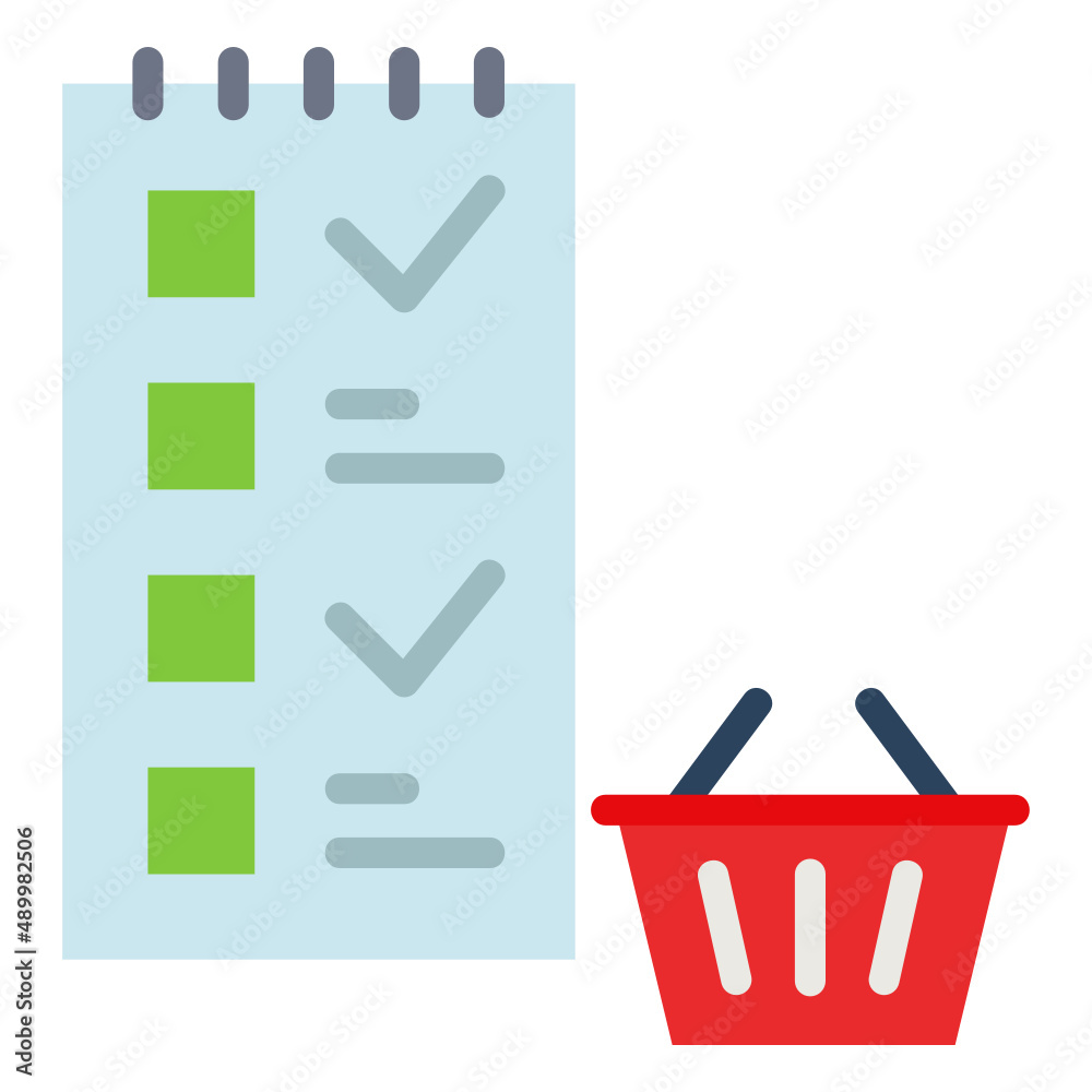 shopping list flat icon. Can be used for digital product, presentation, print design and more.