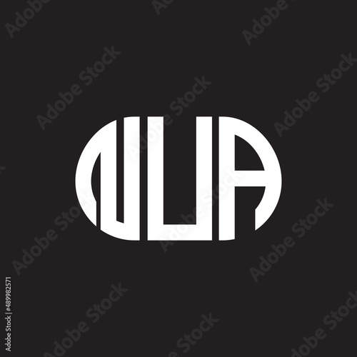 NUA letter logo design on black background. NUA creative initials letter logo concept. NUA letter design. photo