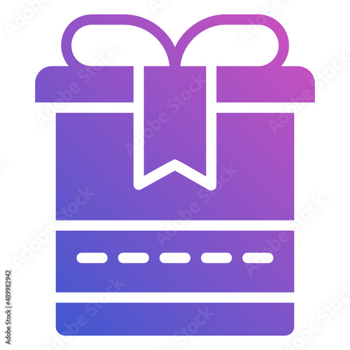 gift box present flat gradient icon. Can be used for digital product, presentation, print design and more.