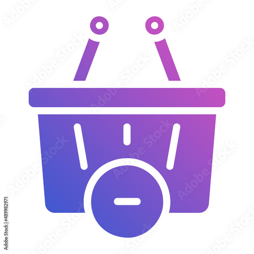 remove cart flat gradient icon. Can be used for digital product, presentation, print design and more.