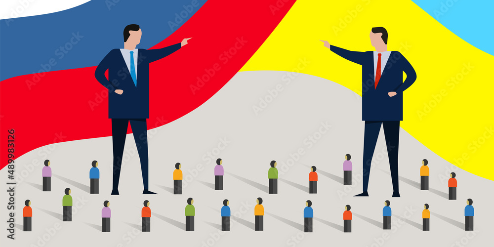 Ukraine and Russian leader debate argument speech among politician talk confrontation Ukraine and Russian leader debate argument speech among politician talk confrontation