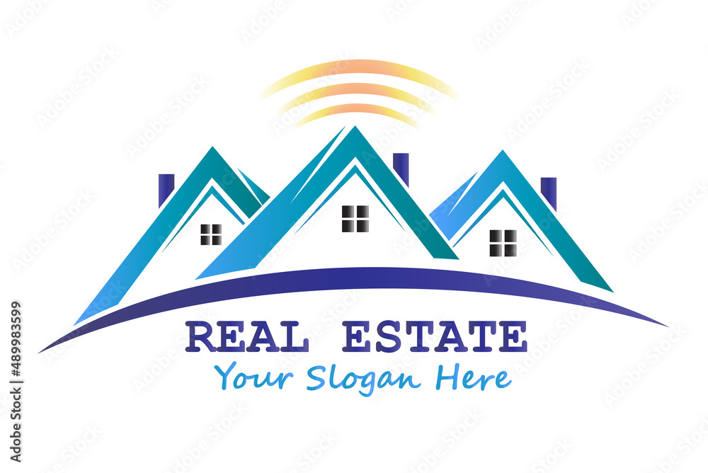 Houses apartments real estate logo vector image design