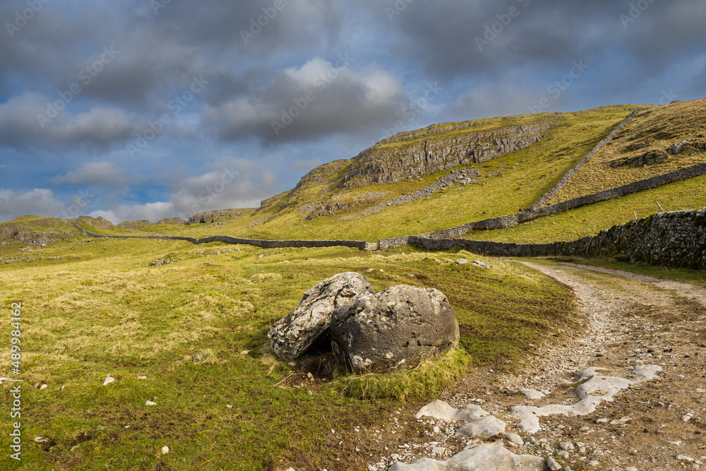 Walking the Settle Loop above Settle and Langcliffe in the Yorkshire Dales