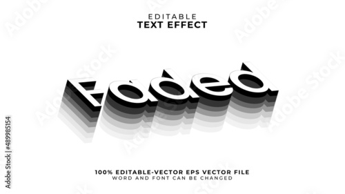 Faded editable text effect isometric style