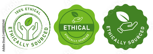 Ethically sourced ethical source stamp emblem log sign symbol vector graphic design photo