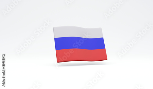 Free Download 3D Rendering of Russian flag  isolated on white background concept of Russia national day. 3D Render illustration cartoon style. - GFXLoad