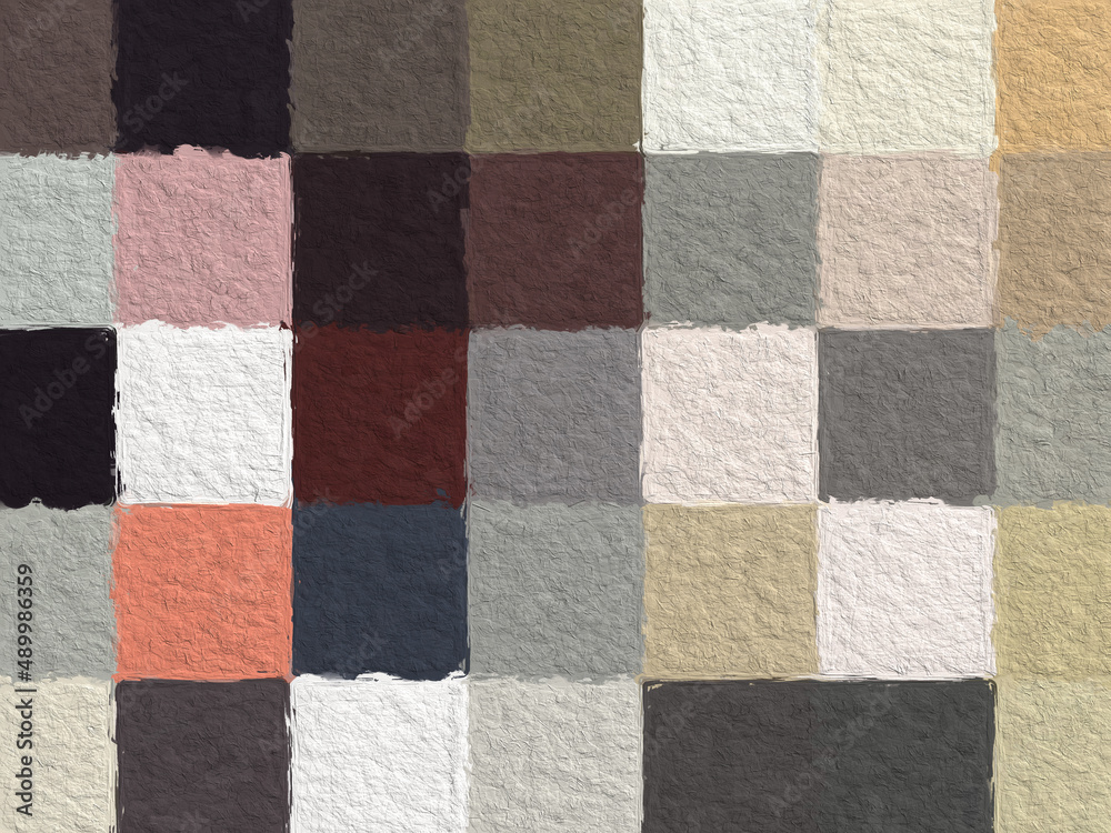 Colorful squares pattern with a rough texture. Background texture wall and have copy space for text. Picture for creative wallpaper or design art work. Colorful squares pattern with a rough texture. Background texture wall and have copy space for text. Picture for creative wallpaper or design art work.