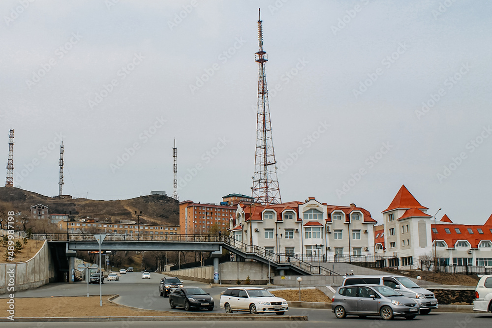 Nature, sights, architecture and life of the city of Vladivostok. city view