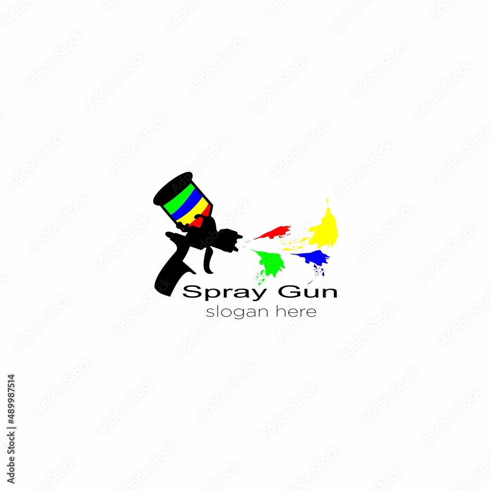 Obraz premium Spray Gun Painting logo, vector colorful spray logo