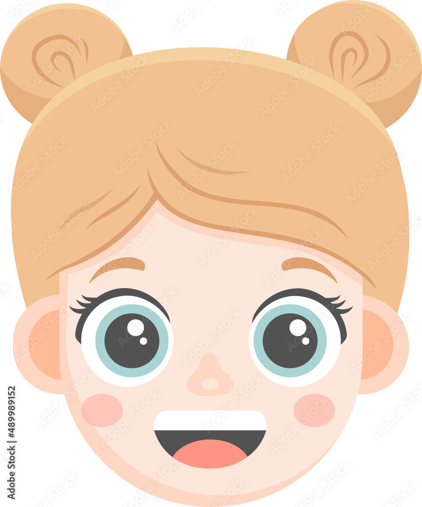Vector illustration with face of a girl Vector illustration with face of a girl