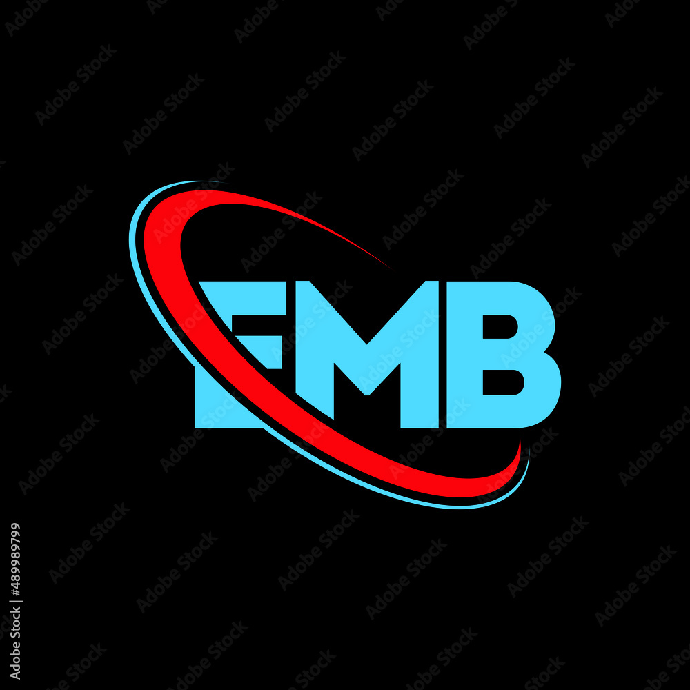 Stockvector EMB logo. EMB letter. EMB letter logo design. Initials EMB logo  linked with circle and uppercase monogram logo. EMB typography for  technology, business and real estate brand. | Adobe Stock