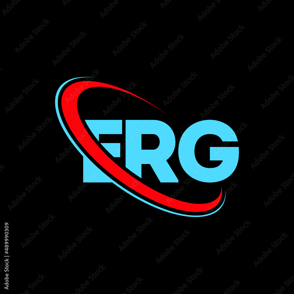 ERG logo. ERG letter. ERG letter logo design. Initials ERG logo linked with circle and uppercase