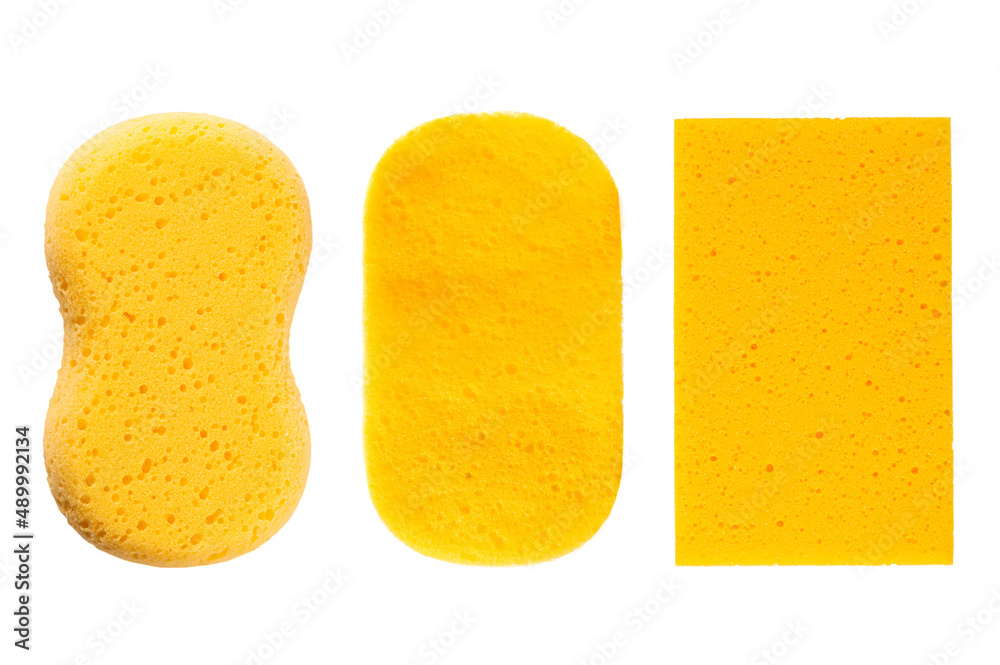 Set of sponge isolated on white background. - obrazy, fototapety, plakaty 