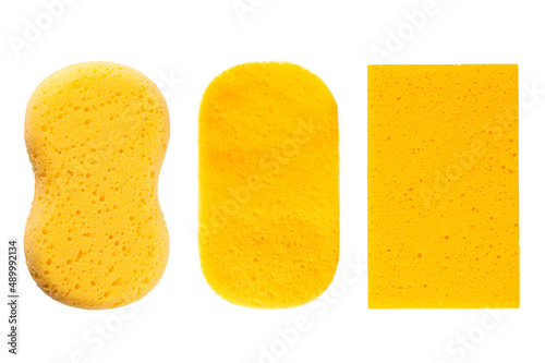 Set of sponge isolated on white background.