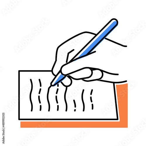 writing letter color icon vector illustration