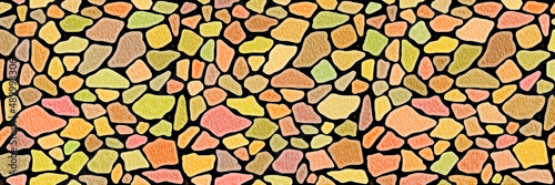Stone wall, multicolor background, vector banner