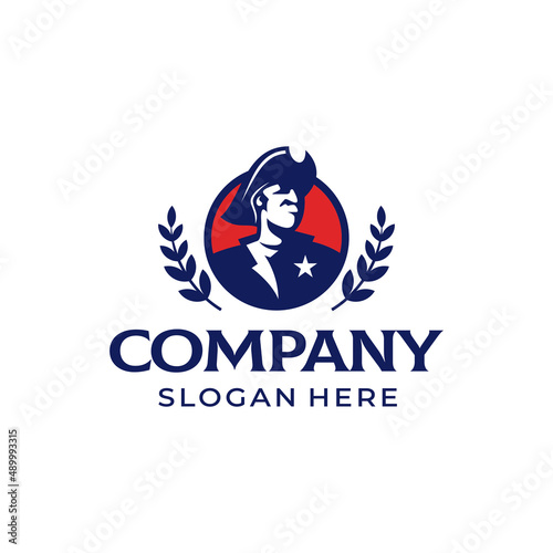 Patriot american veteran logo design template