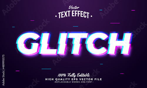 Glitch Rgb Light Editable Modern Text Effect Vector Files