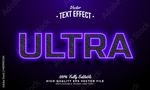 Ultra Light Glow Editable Modern Text Effect Vector Files