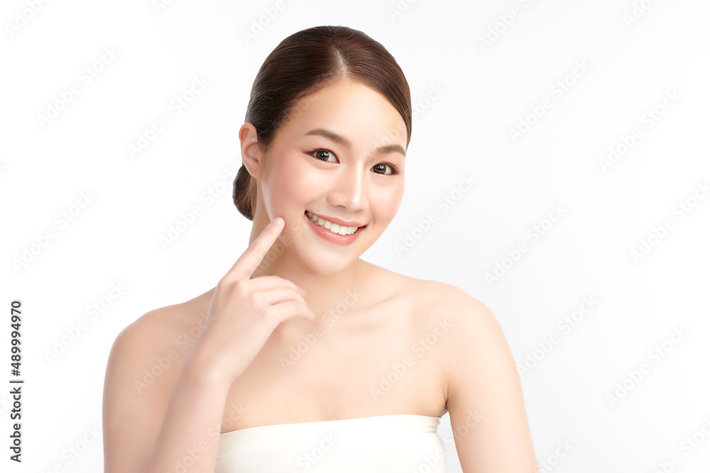 Beautiful young asian woman with clean fresh skin on white background, Face care, Facial treatment, Cosmetology, beauty and spa, Asian women portrait. Beautiful young asian woman with clean fresh skin on white background, Face care, Facial treatment, Cosmetology, beauty and spa, Asian women portrait.