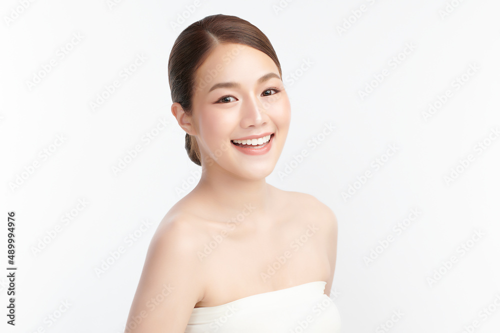 Beautiful young asian woman with clean fresh skin on white background, Face care, Facial treatment, Cosmetology, beauty and spa, Asian women portrait. Beautiful young asian woman with clean fresh skin on white background, Face care, Facial treatment, Cosmetology, beauty and spa, Asian women portrait.