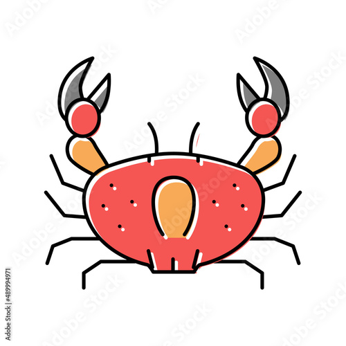 crab ocean color icon vector illustration