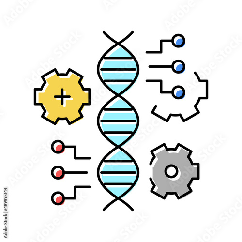 molecule genetic characteristics color icon vector illustration